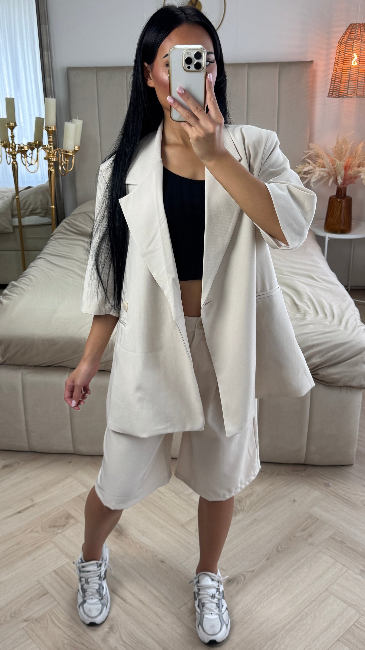 Oversized Blazer Suit with Bermuda Shorts – Two-Piece Set