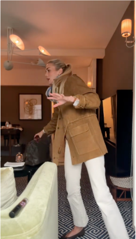 Drawstring Waist Suede Utility Jacket