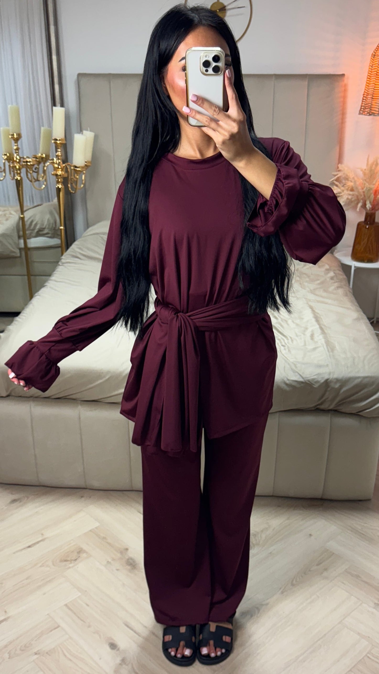 Burkini Set with Pleated Sleeves – With Matching Hijab/Belt