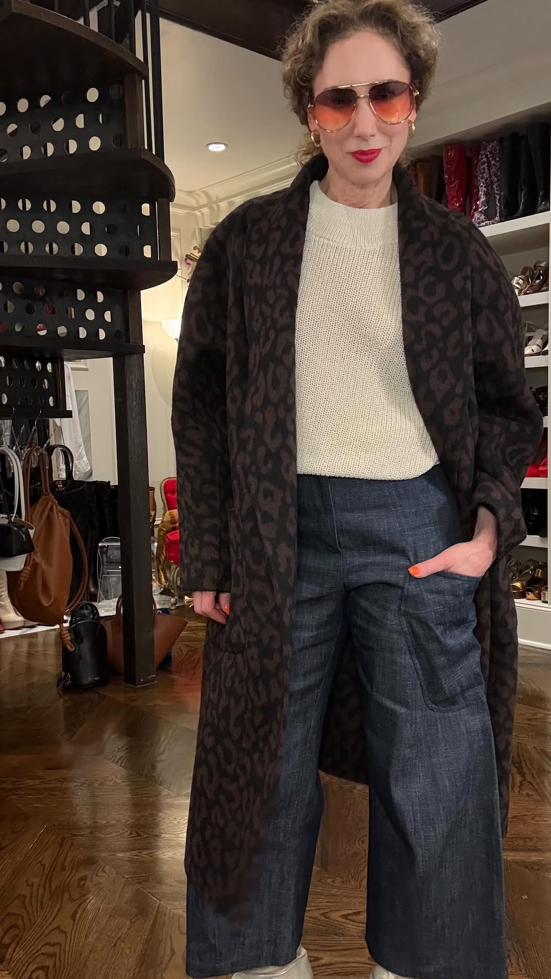 Leopard Double Faced Pure Wool Coat