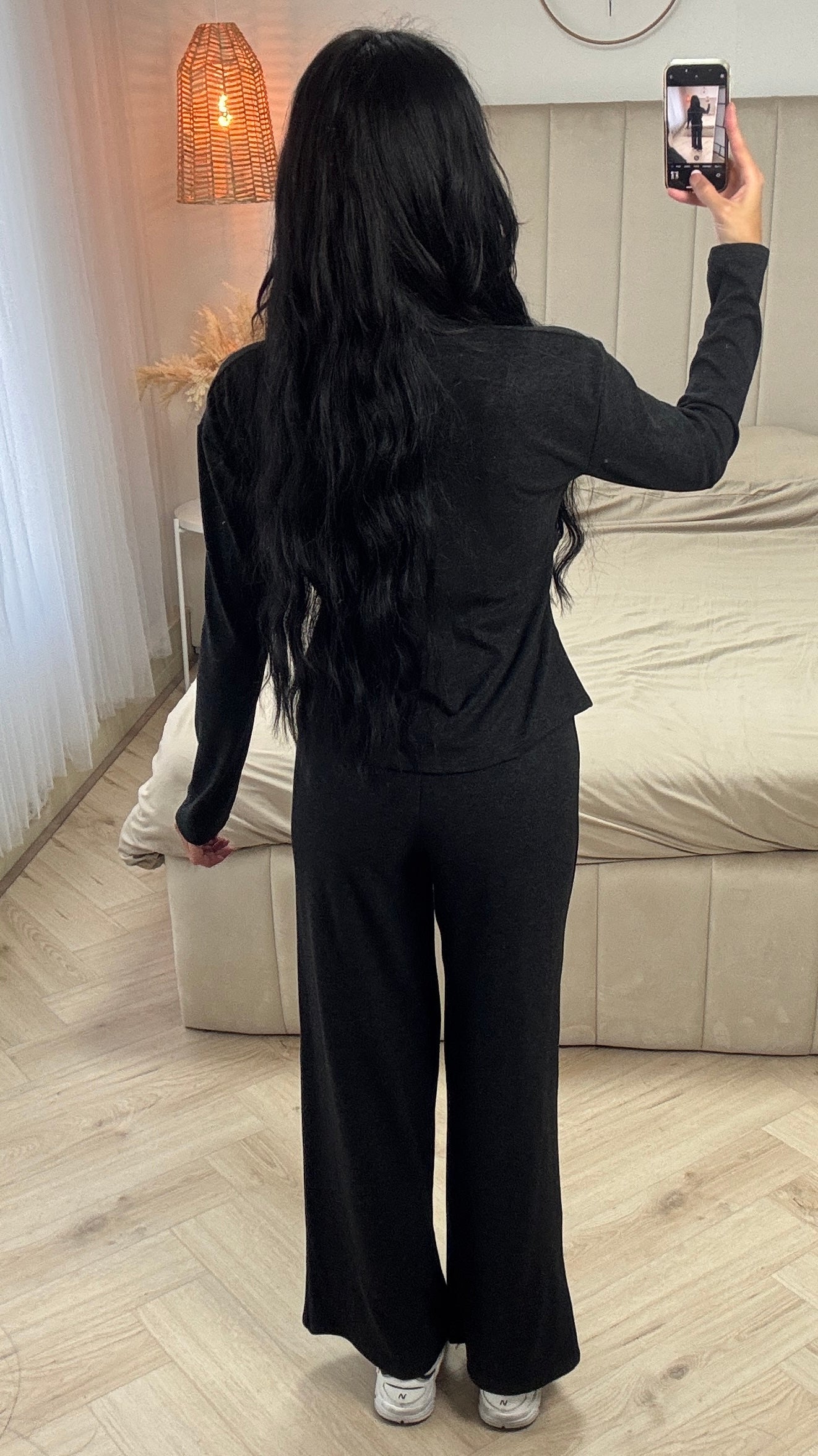 Two-Piece Set with Wrap Top and Wide-Leg Pants