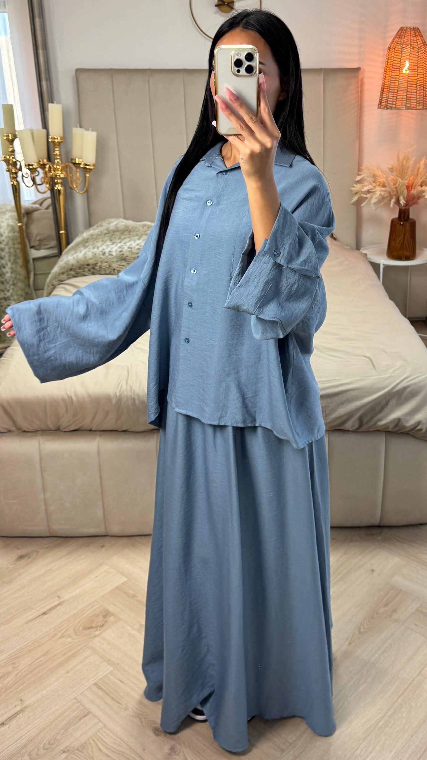 Viscose Blouse & Maxi Skirt Set