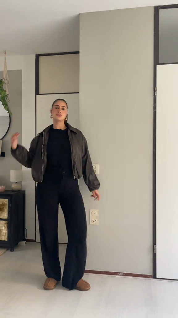 Dark Brown Leather -Zip - Up Jacket