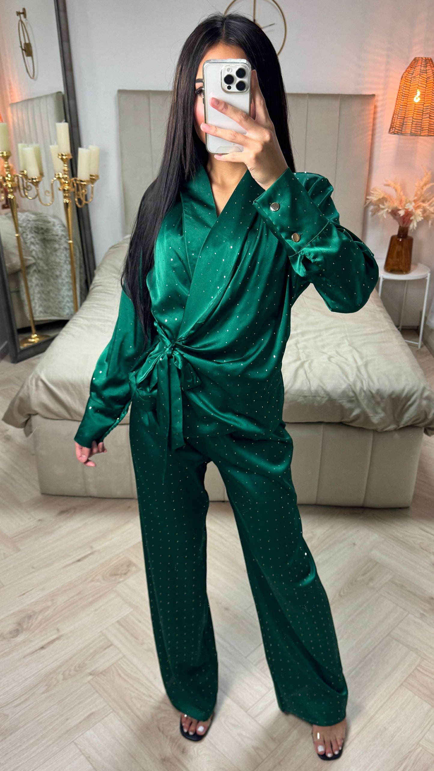 Diamond Satin Wrap Tie Belt Set