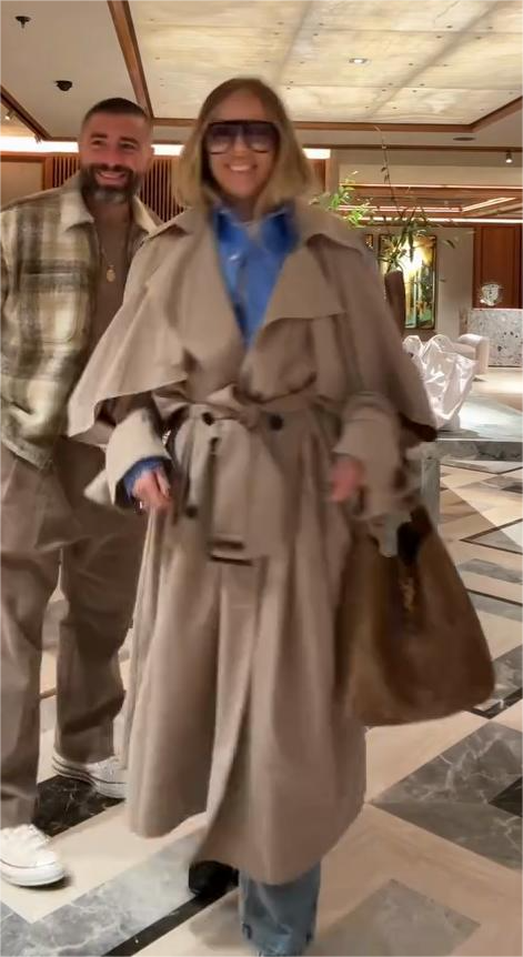 Beige trench coat
