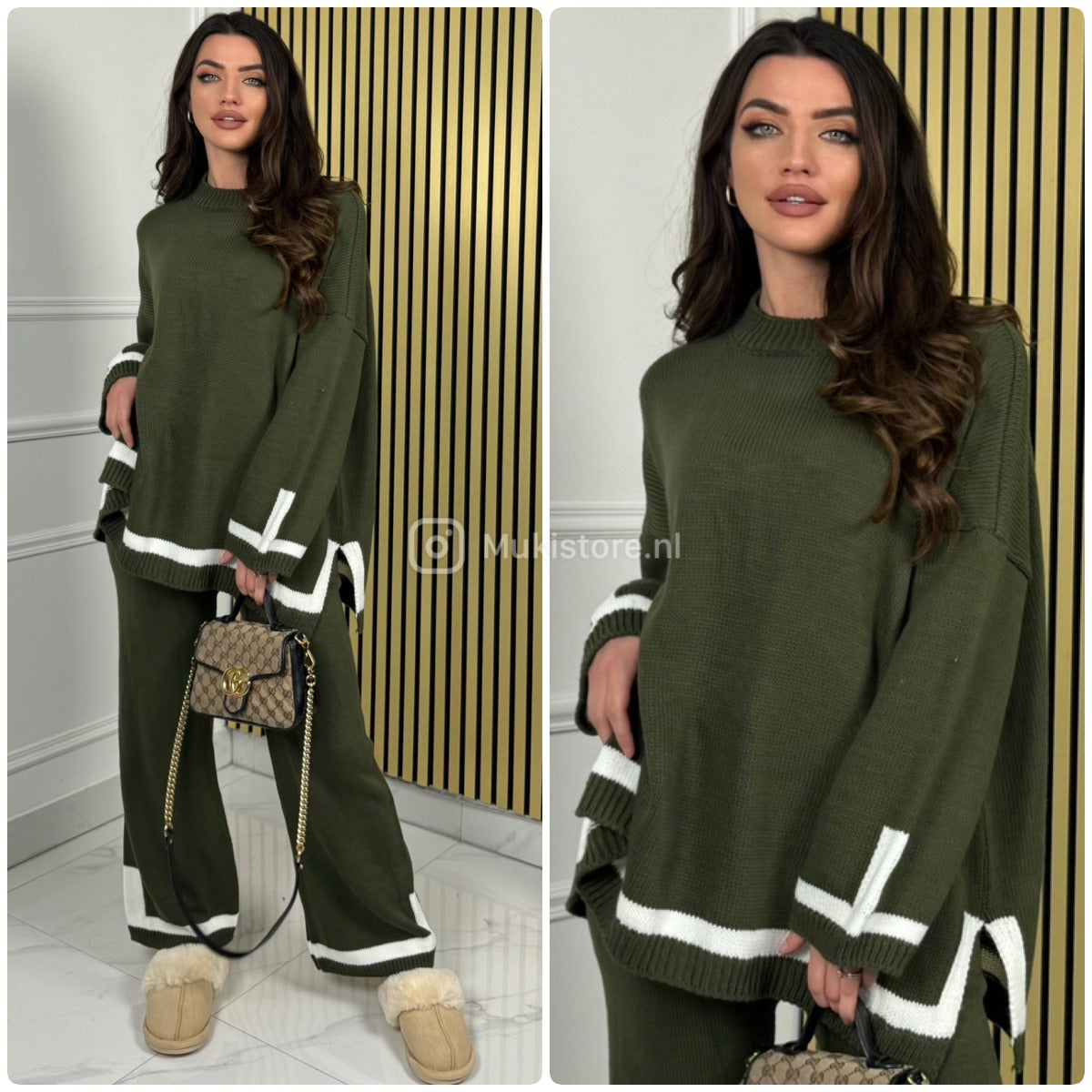Knitwear Oversized Double Split Wide Leg Set Line Details
