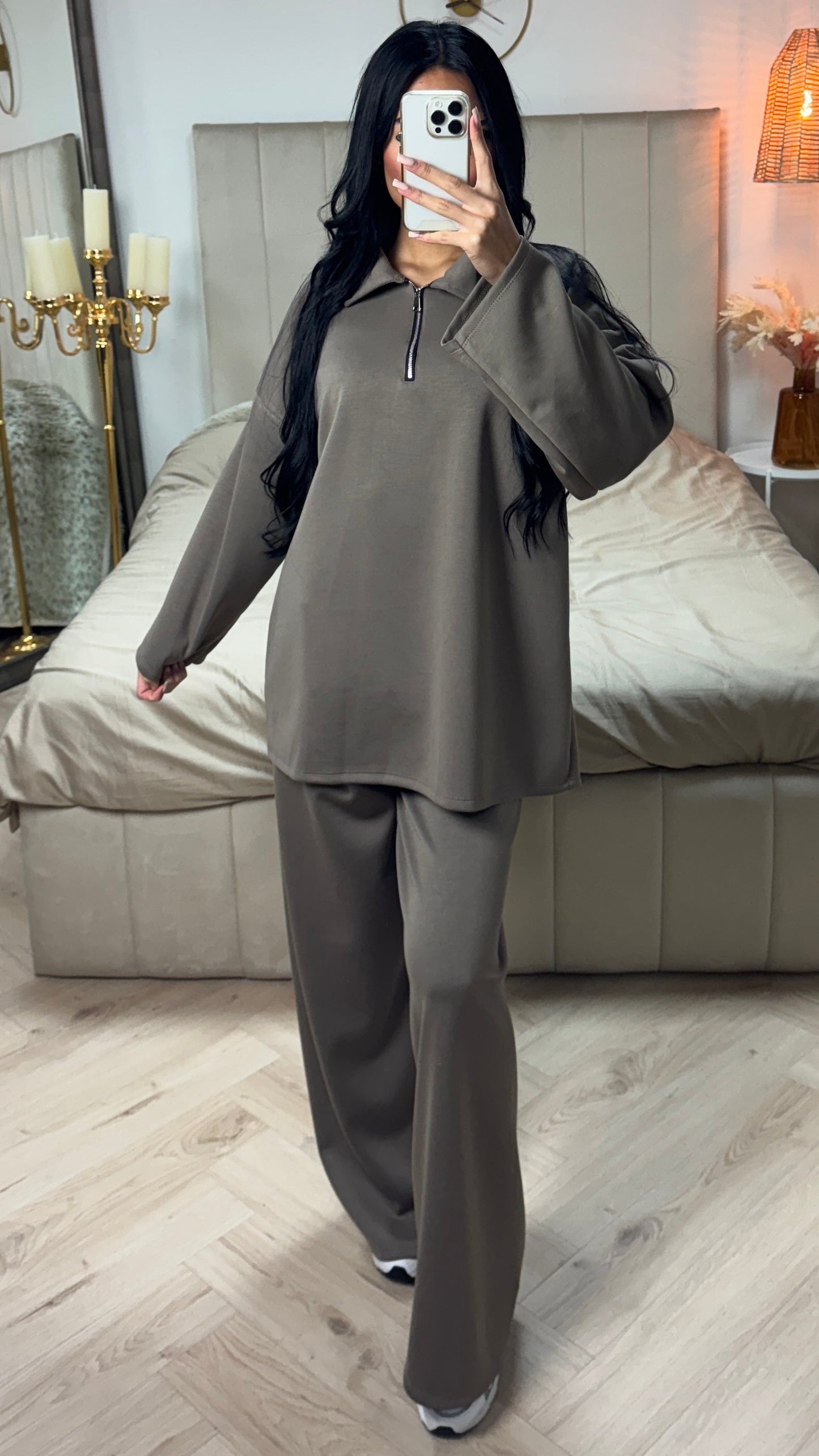 Soft Essential Zipper Set Wide Legs