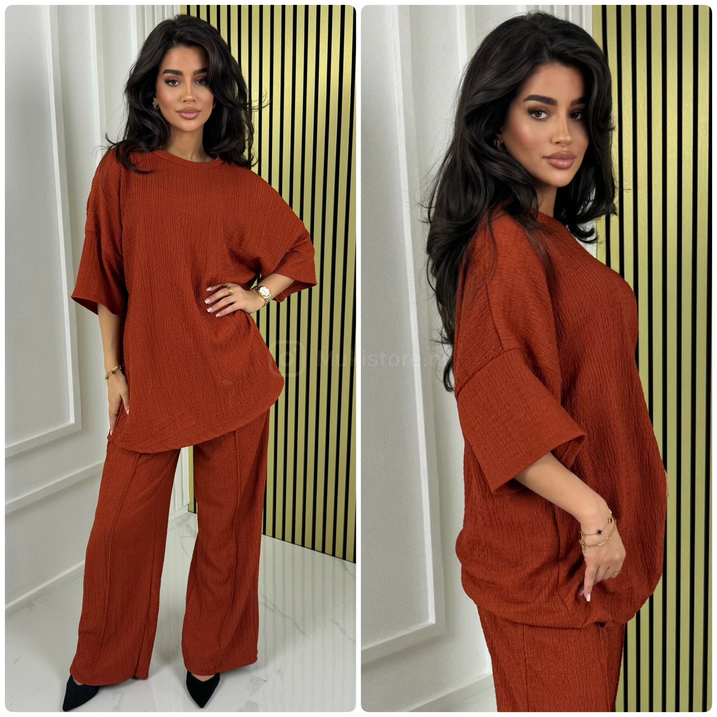 T-shirt Wide Leg Set Cheesecloth