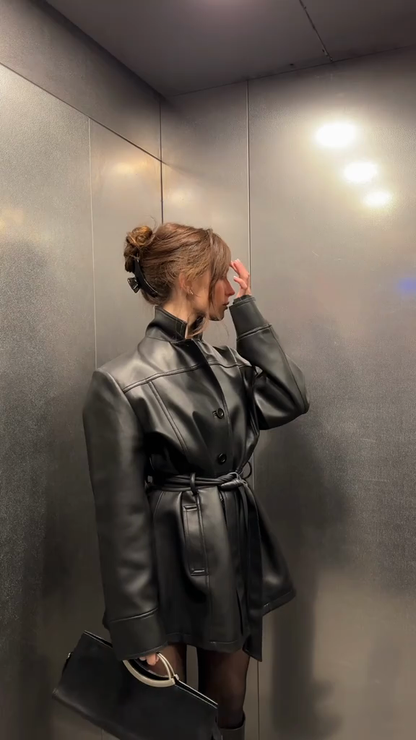 Belted Leather Jacket