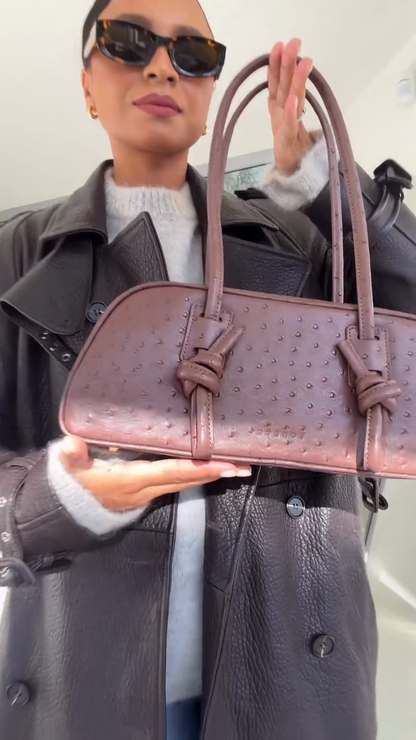 Pebbled Leather Trench Coat