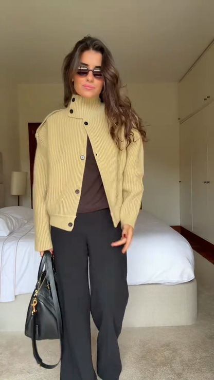 Turtleneck Knitted Cardigan Coat