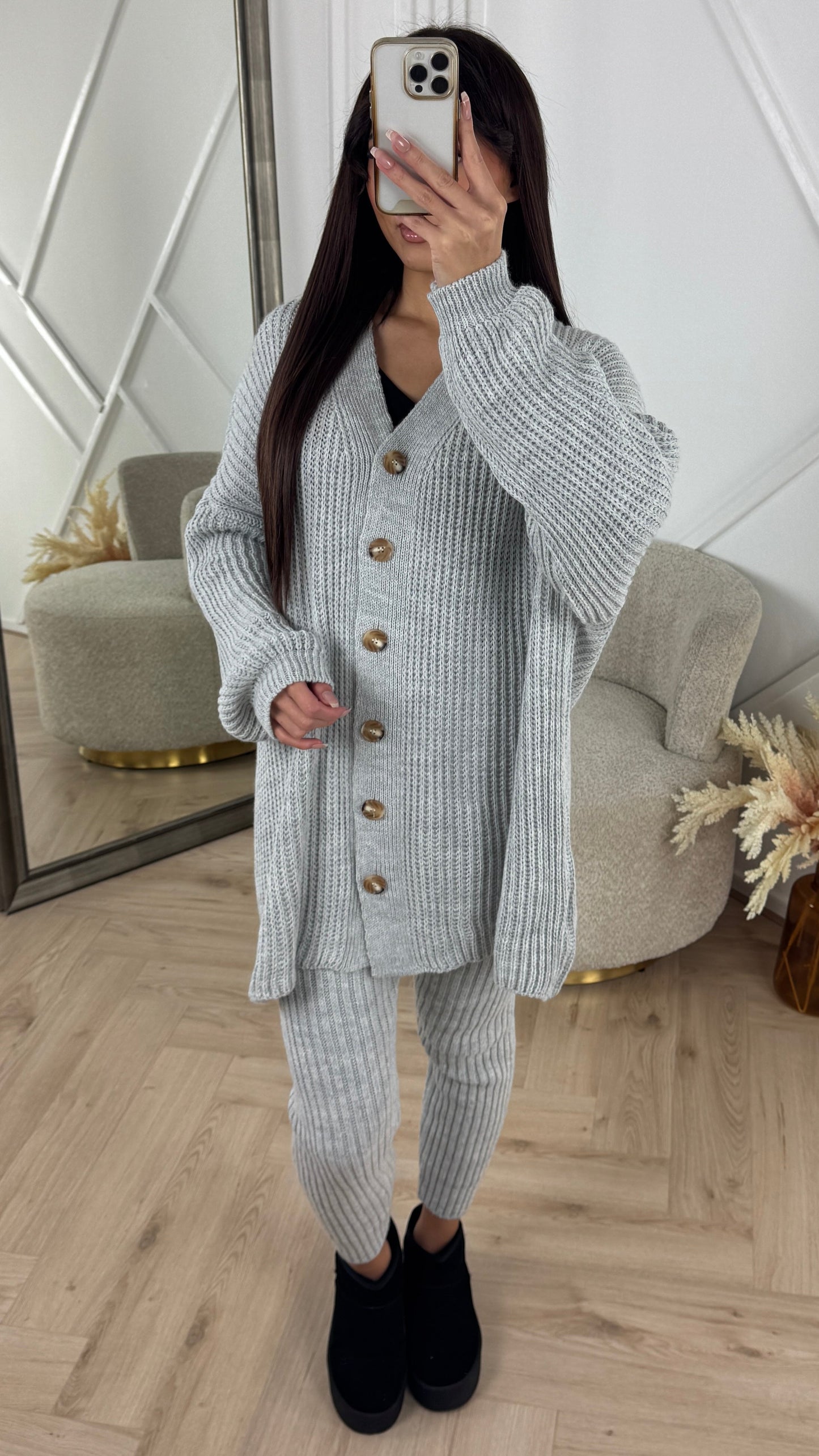 Must-Have Comfy Six-Button Knit Set