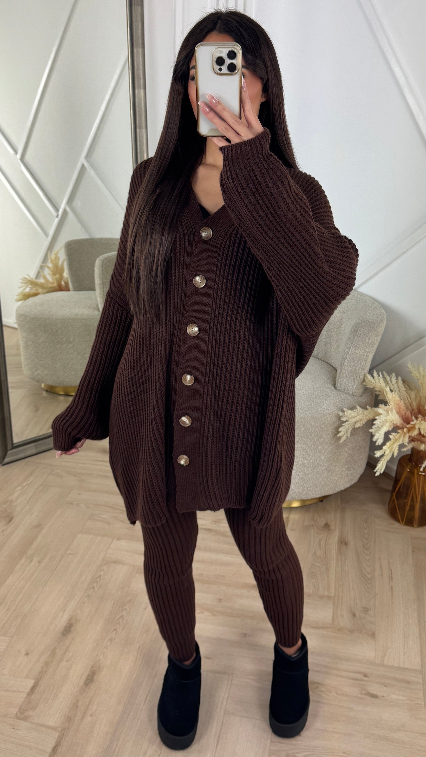Must-Have Comfy Six-Button Knit Set