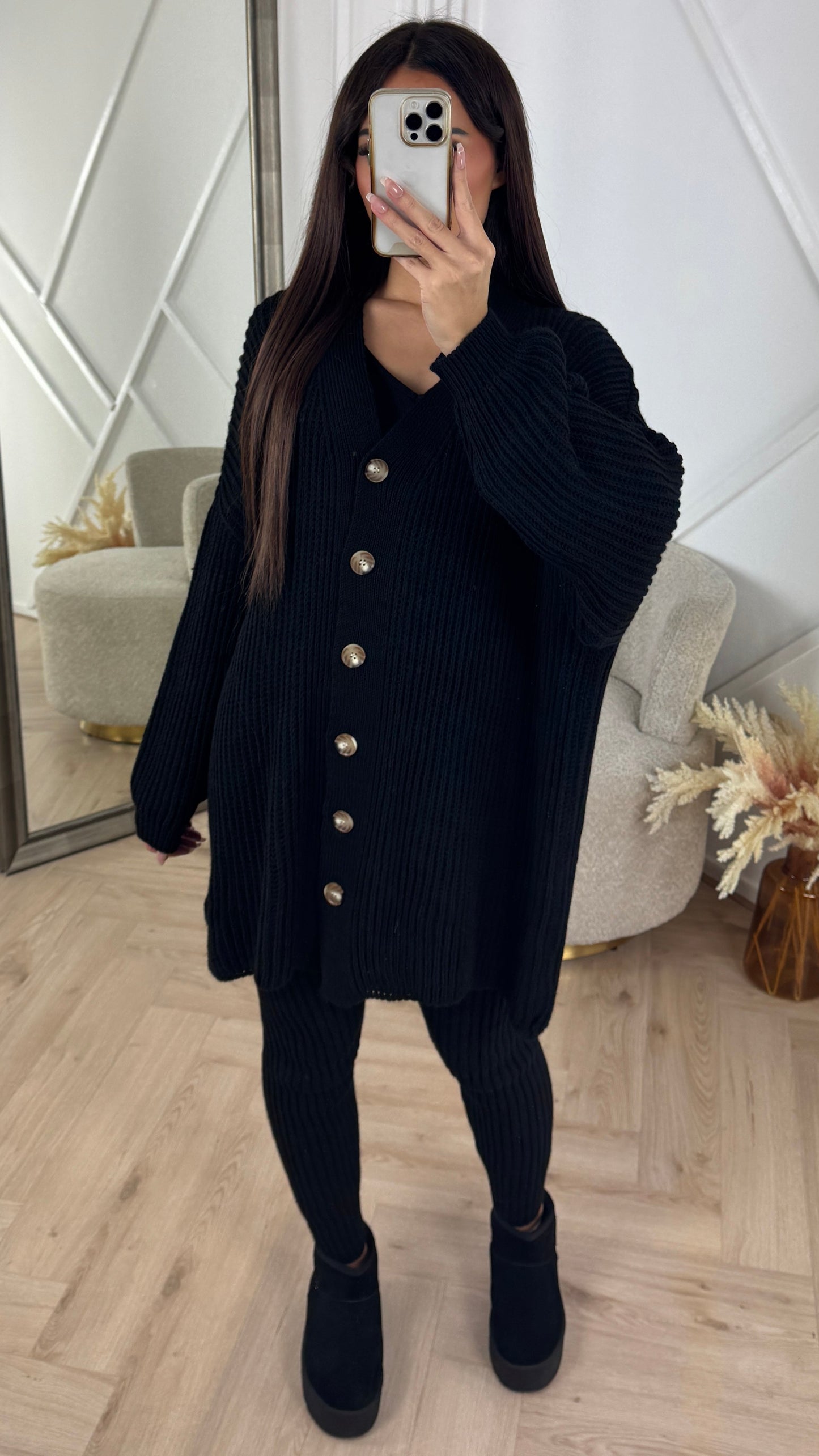 Must-Have Comfy Six-Button Knit Set