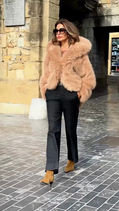 Faux fur bomber jacket