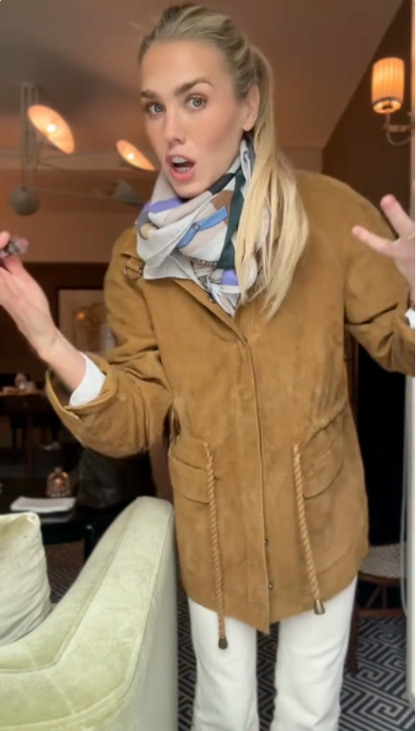 Drawstring Waist Suede Utility Jacket