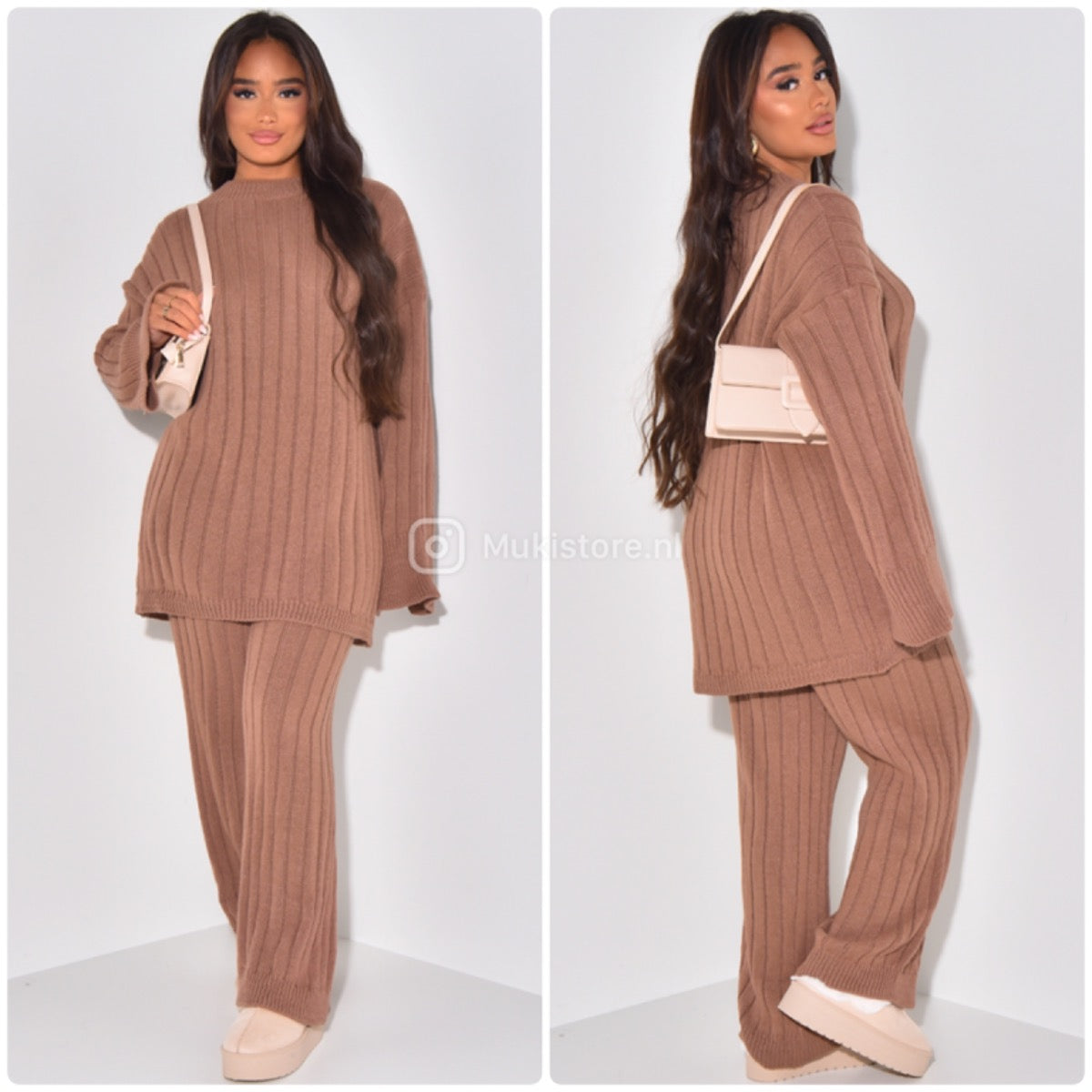 Knitwear Oversized Long Top Wide Leg And Sleeve Detail 23535