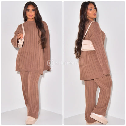 Knitwear Oversized Long Top Wide Leg And Sleeve Detail 23535