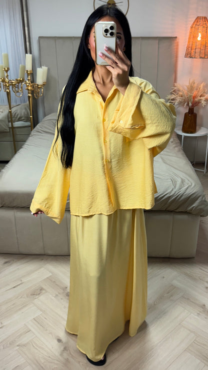 Two-Piece Set with Blouse and Maxi Skirt – Viscose blend