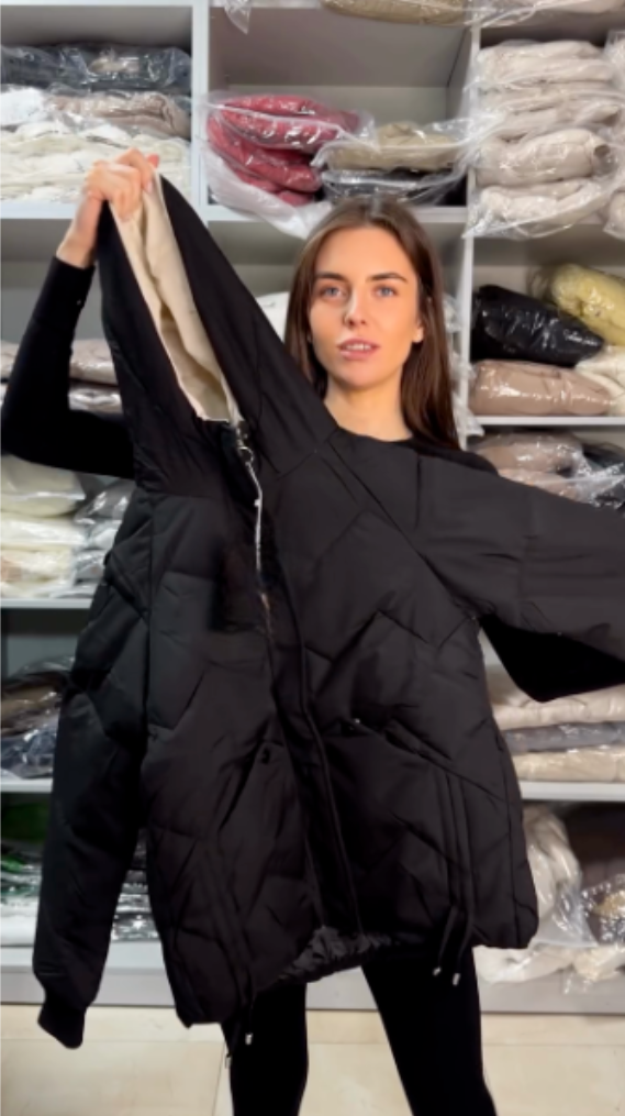 Black Quilted Puffer Jacket