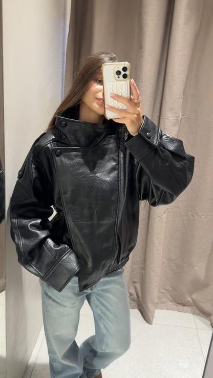 FAUX LEATHER JACKET