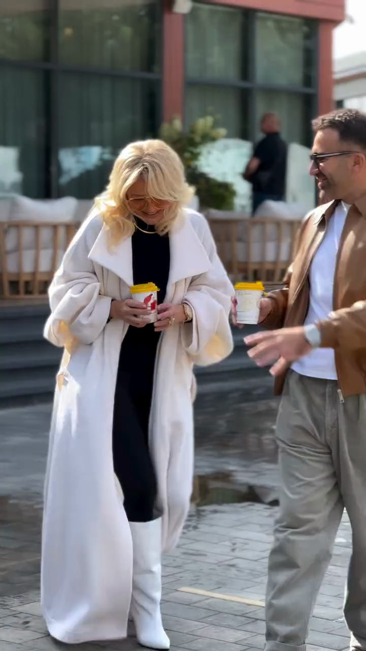 White oversized coat