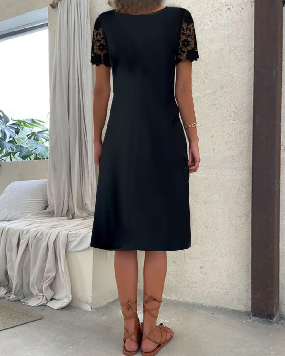 Maria | Scalloped Black Midi