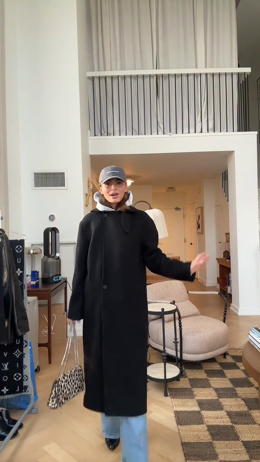 Oversized Longline Wool-Blend Coat