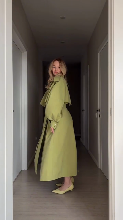 Light green oversized trench coat