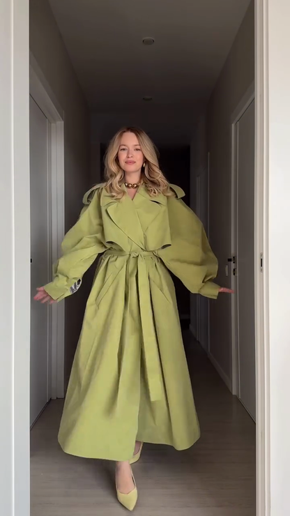 Light green oversized trench coat