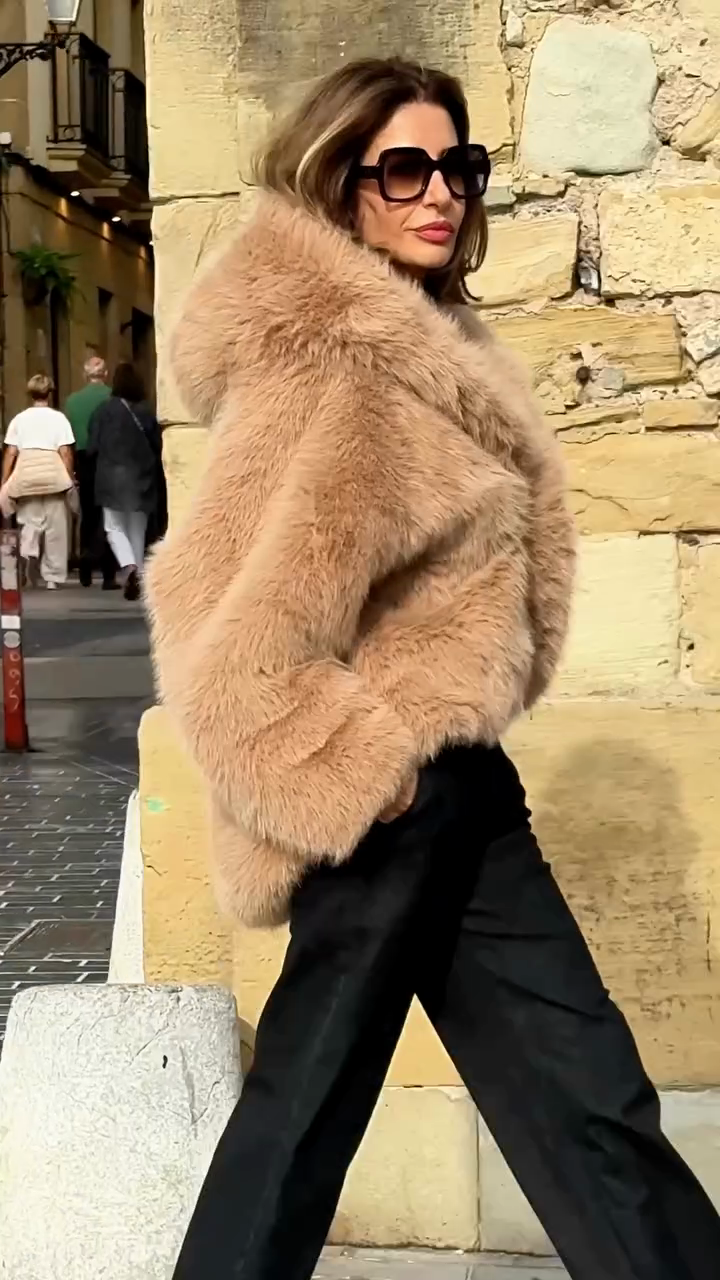 Faux fur bomber jacket