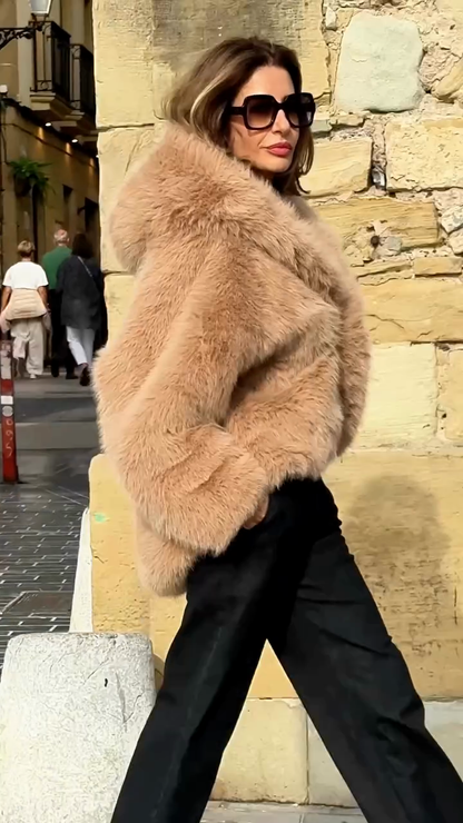 Faux fur bomber jacket