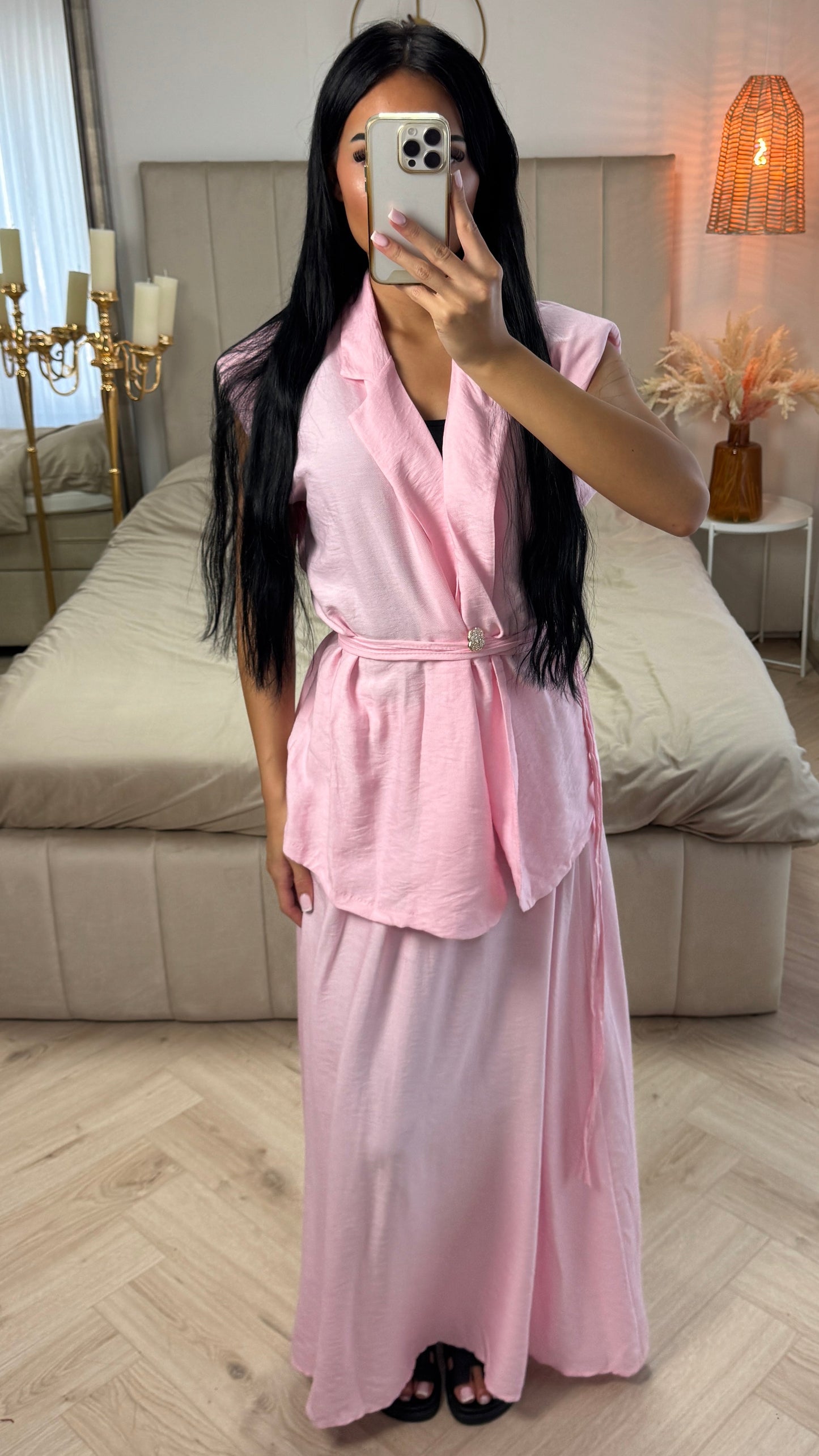 Two-Piece Set with Belt – Viscose Blend