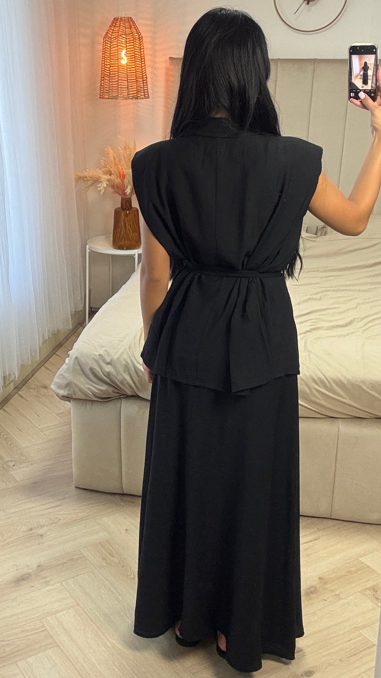 Two-Piece Set with Belt – Viscose Blend