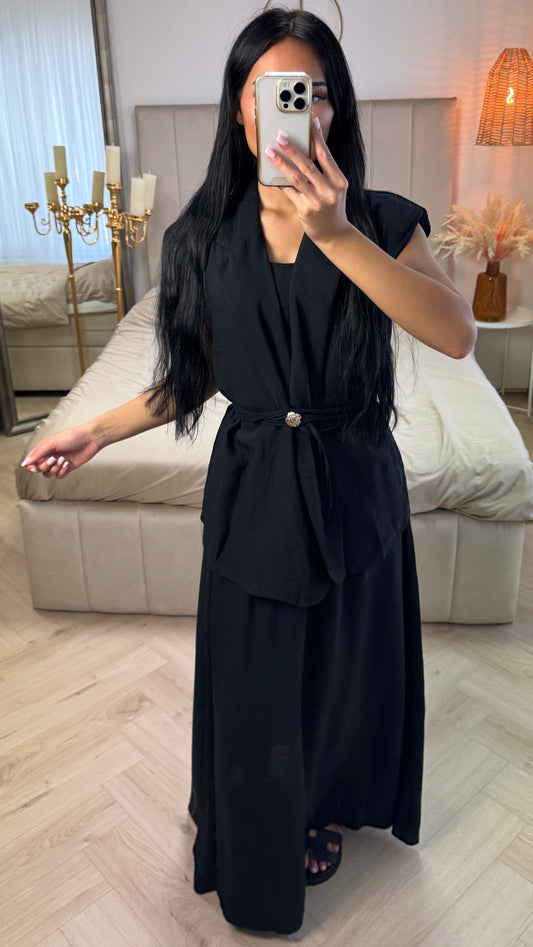 Two-Piece Set with Belt – Viscose Blend