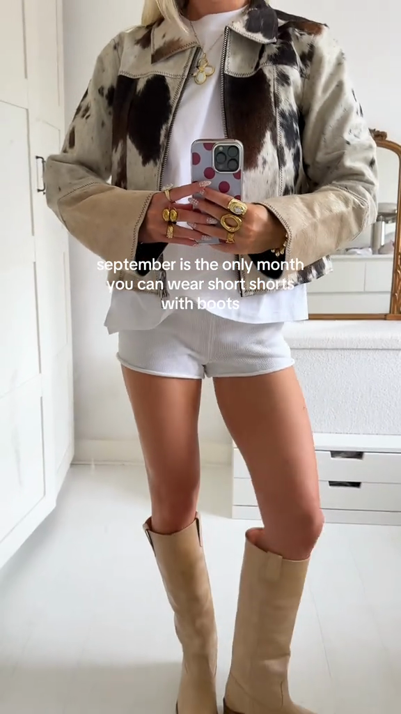 Cow - Print Faux Leather Jacket