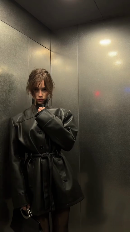 Belted Leather Jacket