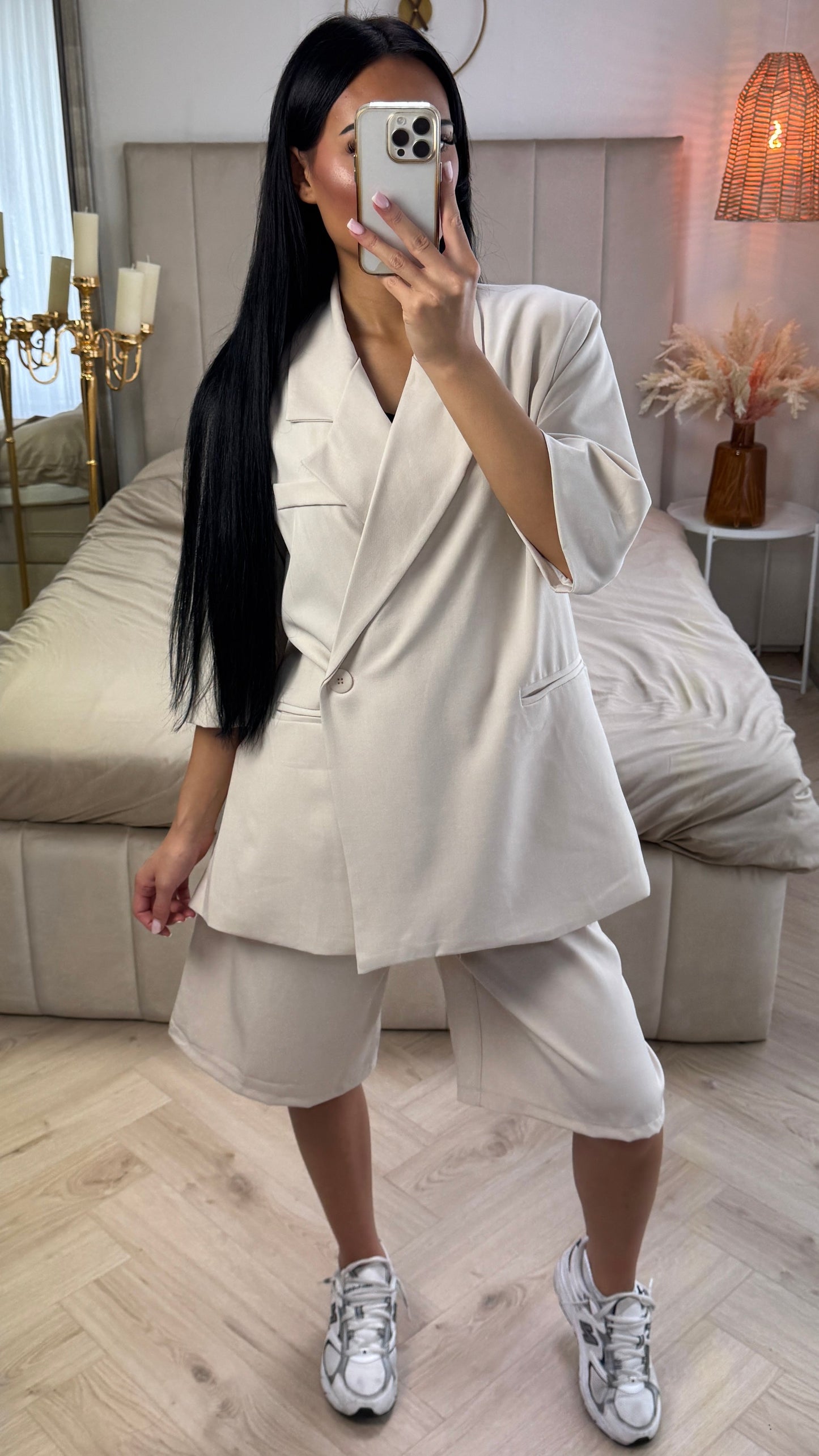 Oversized Blazer Suit with Bermuda Shorts – Two-Piece Set