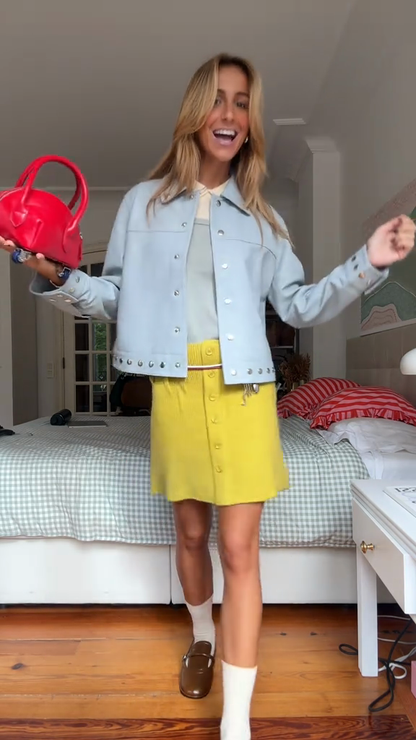 Stud  Leather Trucker Jacket