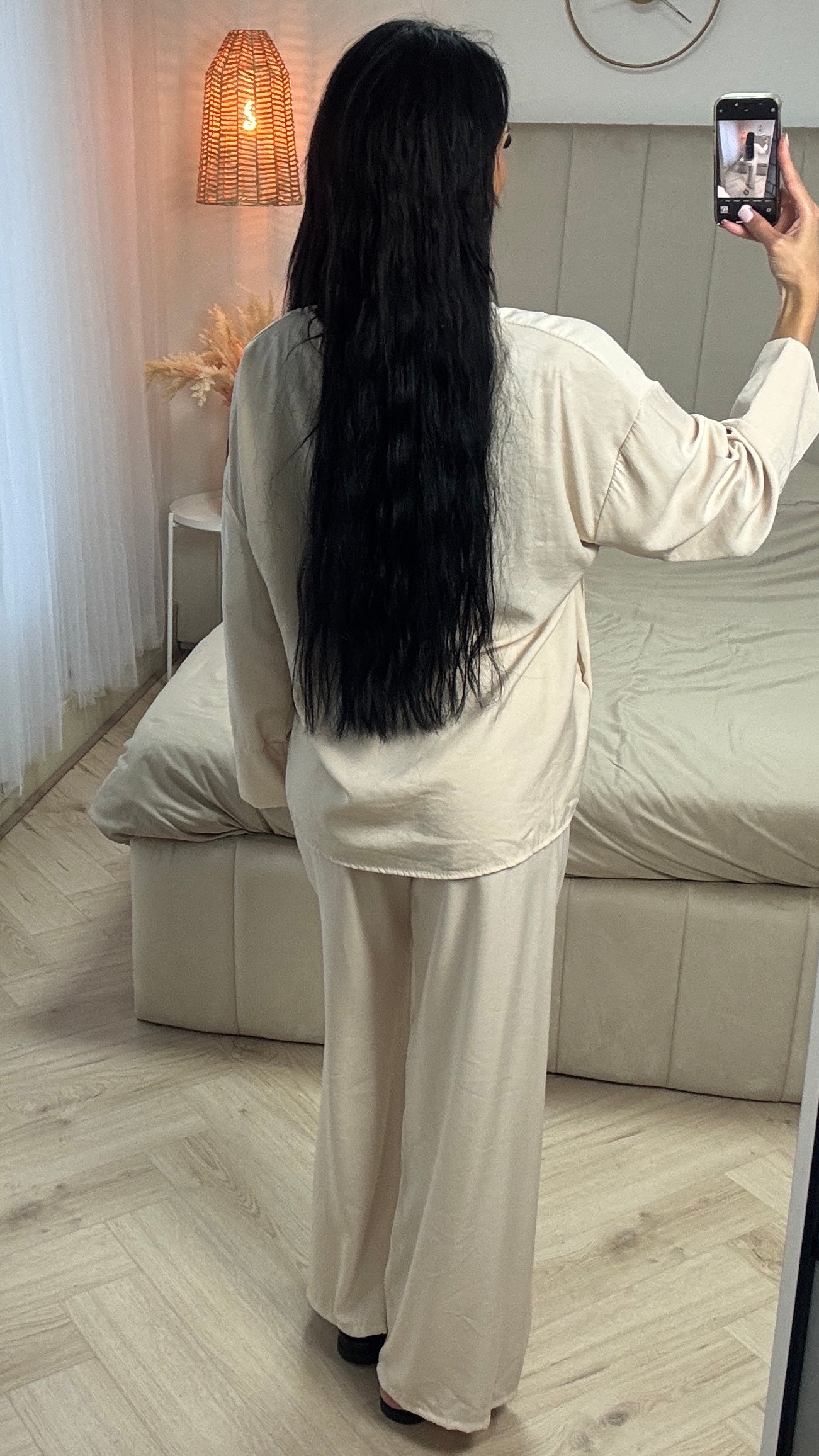 Two-Piece Set with Wrap Top and Wide-Leg Pants – Viscose Blend