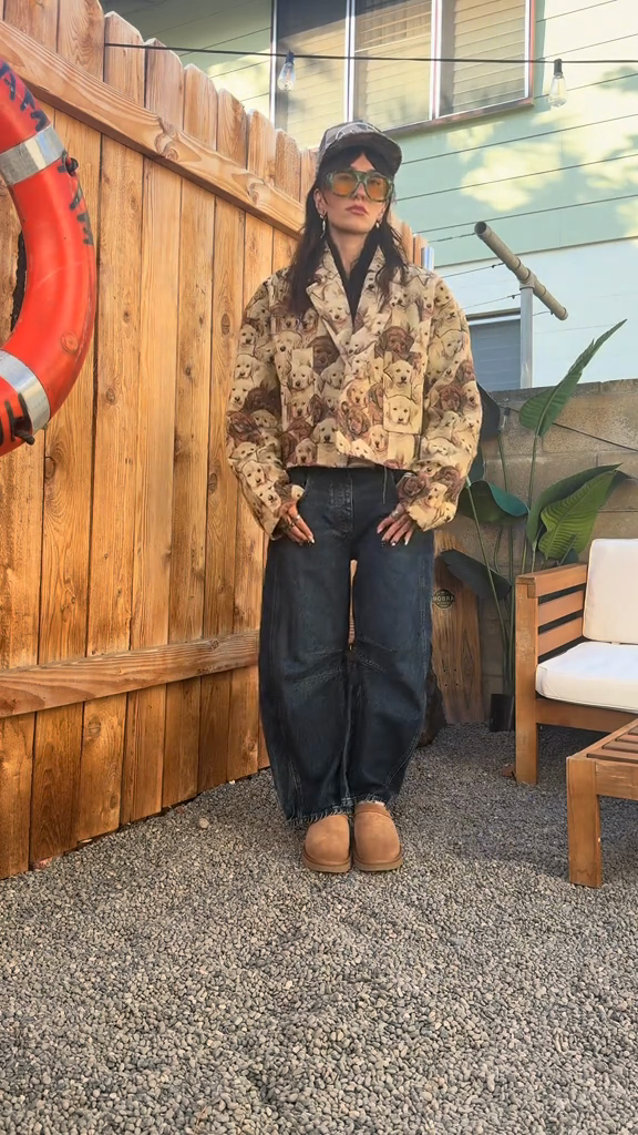 Doggy Style Jacquard Cropped Jacket