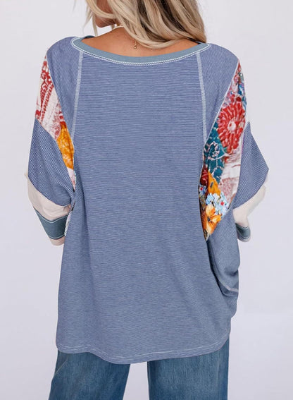 Lizzy | Striped Patch Blouse