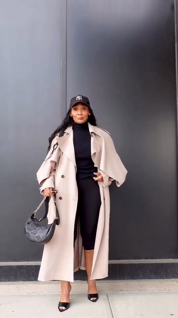 Beige trench coat