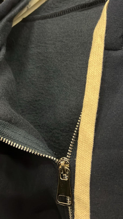 Comfy Cotton Zip Hoodie Set with Wide Pants