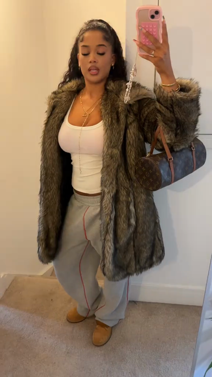 Faux fur coat