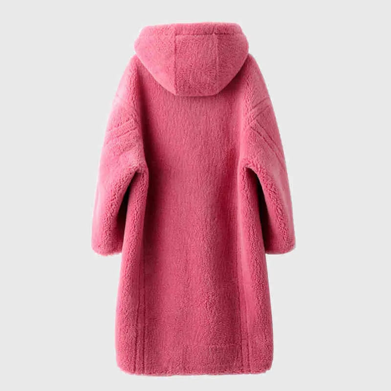 Wool hooded coat