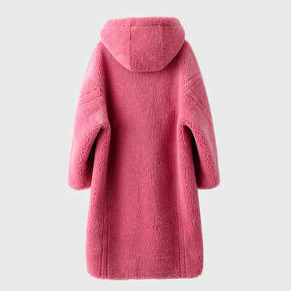 Wool hooded coat