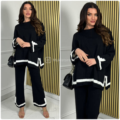 Knitwear Oversized Double Split Wide Leg Set Line Details