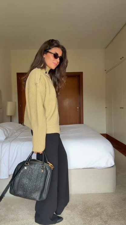 Turtleneck Knitted Cardigan Coat