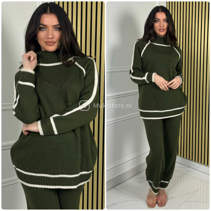 Knitwear Long Set Line Details 16165